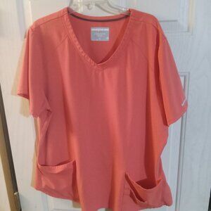 Skechers By Barco Women's Breeze 3 Pocket Scrub Top 3XL Pink